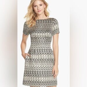 Vince Camuto Metallic Jacquard A-Line Dress